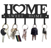 WIPHANY Key Holder Hooks Organizer Hanger Rack Wall Mounted with Screws and Anchors Home Sweet Home Wall Metal Decor for Entryway Front Door Kitchen Hallway Garage Mudroom Office 9.8inches/25cm image 0